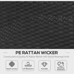 Outsunny White Rattan Garden Furniture 4-Seater Outdoor Sofa Set with Coffee Table - White - 4