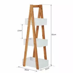 HOMCOM 3 Tier Bathroom Shower Caddy Freestanding Rack Storage Unit Shelf Organiser - 3