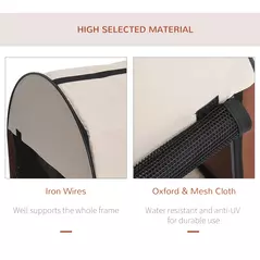 Pawhut Folding Fabric Soft Pet Crate, 46Lx36Wx41H cm - Brown - 5