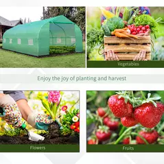 Outsunny Polytunnel Greenhouse with Windows and Door, Walk in Greenhouse for Garden, Backyard (6 x 3 M) - 7