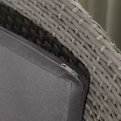 Outsunny 3 Pieces Rattan Bistro Set, Wicker Garden Furniture Set with 2-Tier Coffee Table and Chairs, Washable Cushions, for Outdoor Patio Balcony, Grey - 9