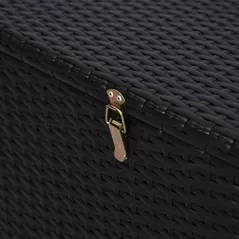 Outsunny 284 L Rattan Garden Storage Box, Outdoor Garden Storage Box with Gas Lift and Lockable Lid, Outdoor Wicker Rattan Chest Container for Garden Tools, 118 x 54 x 59 cm, Dark Brown - 8