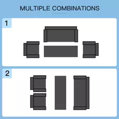 Outsunny 4-Seater Rattan Sofa Set Garden Rattan Furniture Wicker Steel Chair Seat Furniture Patio Rattan Garden Sofa Black - 7