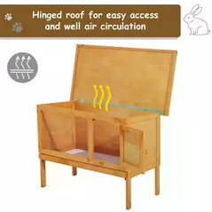 PawHut Rabbit Hutch Outdoor Guinea Pig Hutch Bunny Cage Shelter Outdoor, 90 x 45 x 65cm - 8