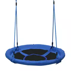 HOMCOM Kid Nest Swing Seat Saucer Tree Swing 40 Inch/100cm for Outdoor Indoor Blue - 1