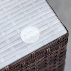 Outsunny Rattan Corner Sofa Set 4-Seater Outdoor Garden Sofa for Patio - Brown - 9