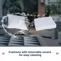 Outsunny Rattan Bistro Set, 3 Pieces Wicker Garden Furniture Set with Rocking Chairs and Round Glass Top Coffee Table, Small Balcony Furniture with Cushions for Outdoor, Porch, Brown - 7