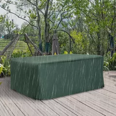 Outsunny Garden Furniture Cover, Oxford Fabric Outdoor Rectangular Rattan Furniture Cover with PE Coating, Waterproof, Windproof, Anti-UV, 222 x 155 x 67cm, Green - 2
