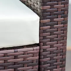 Outsunny Rattan Corner Sofa Set 4-Seater Outdoor Garden Sofa for Patio - Brown - 7