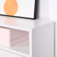 HOMCOM Narrow Shoe Cabinet with 3 Flip Doors, 14-18 Pairs Shoe Cupboard with Open Shelf for Slim Hallway and Entryway, 24 x 60 x 132 cm, White - 7