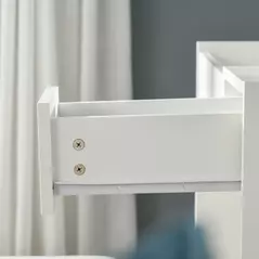 HOMCOM Makeup Desk with Drawer, Vanity Table Set with Flip-up Mirror and Cushioned Stool, White - 8