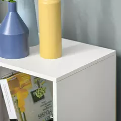 HOMCOM 3-tier 9 Cubes Storage Unit Particle Board Cupboard Bookcase Organiser Home Office Shelves, White - 9