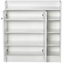 HOMCOM Shoe Storage Cabinet  Two Doors w/ Adjustable 4 Shelves Cupboard Footwear Rack Stand Organiser Hallway White - 8
