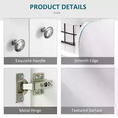 HOMCOM Shoe Storage Cabinet  Two Doors w/ Adjustable 4 Shelves Cupboard Footwear Rack Stand Organiser Hallway White - 7