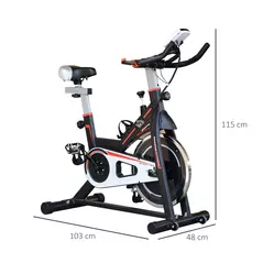 HOMCOM Exercise Bike, Indoor Cycling, with LCD Display, Heart Rate, Sensor - Black - 3