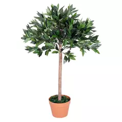 Outsunny 3ft Artificial Olive Tree Indoor Plant Greenery for Home Office Potted in An Orange Pot - 2