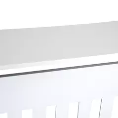HOMCOM Slatted Radiator Cover Painted Cabinet MDF Lined Grill in White (78L x 19W x 81H cm) - 9