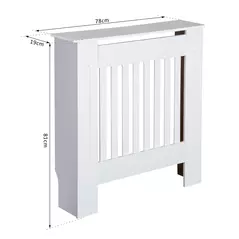 HOMCOM Slatted Radiator Cover Painted Cabinet MDF Lined Grill in White (78L x 19W x 81H cm) - 3