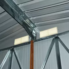 Outsunny 6.5 x 5ft Metal Garden Shed, House Hut Gardening Tool Storage with Ventilations, Sliding Door, Sloped Roof for Garden, Patio, Brown - 7