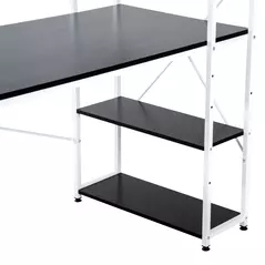 HOMCOM Computer Desk with Storage Shelves on Left or Right, Industrial Reversible Writing Desk for Home Office, Study, Easy Assembly, 120 x 64 x 121cm, Black and White - 8