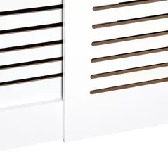 HOMCOM Extendable Radiator Cover, Modern MDF White Painted Cabinet with Horizontal Slats for Living Room, Bedroom, 139-208.5L x 20.5W x 82.5H cm - 7