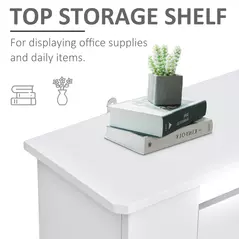 HOMCOM Slatted Radiator Cover Painted Cabinet MDF Lined Grill in White (78L x 19W x 81H cm) - 5