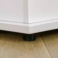 HOMCOM 113L Storage Chest, Storage Box with Flip-Top Lid and 2 Safety Hinges, Storage Trunk for Living Room, Entryway, 100 x 40 x 40 cm, White - 9