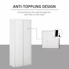 Vinsetto Lockable Filing Cabinet Tall Adjustable Shelf Large Office Storage for Office Use, White - 7