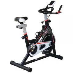 HOMCOM Exercise Bike, Indoor Cycling, with LCD Display, Heart Rate, Sensor - Black - 1