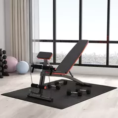 HOMCOM Foldable Weight Bench, Adjustable Strength Training Sit Up Ab Bench, Incline/Decline, Red - 9