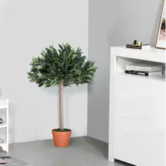 Outsunny 3ft Artificial Olive Tree Indoor Plant Greenery for Home Office Potted in An Orange Pot - 1