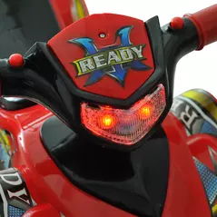 HOMCOM Kids Children Ride-on Toy Off Road Style Quad Bike Racing Car NO POWER 4 Wheels Horn Music Red - 8