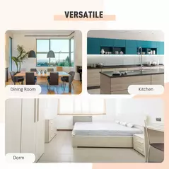 HOMCOM Foldable Drop Leaf Dining Table Folding Workstation for Small Space with Storage Shelves Cubes Oak & White - 7