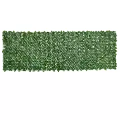 Outsunny 1-Piece Artificial Leaf Hedge Screen Privacy Fence Panel for Garden Outdoor Indoor Decor, Dark Green, 3M x 1M - 9