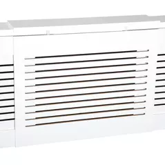 HOMCOM Extendable Radiator Cover, Modern MDF White Painted Cabinet with Horizontal Slats for Living Room, Bedroom, 139-208.5L x 20.5W x 82.5H cm - 9