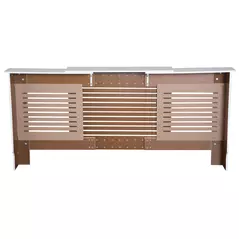 HOMCOM Extendable Radiator Cover, Modern MDF White Painted Cabinet with Horizontal Slats for Living Room, Bedroom, 139-208.5L x 20.5W x 82.5H cm - 8