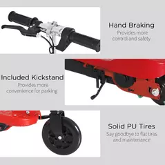 HOMCOM Folding Electric Kids Scooter Ride on Age 7-14, Red/Black - 7
