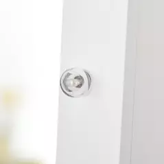 HOMCOM Free Standing LED Mirrored Jewelry Cabinet Armoire Floor Organiser W/ 3 Angle Adjustable For Rings Earrings Bracelets Cosmetics Warm White - 8