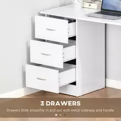 HOMCOM Computer Desk, Home Office Desk, Writing Table, PC Workstation with 3 Storage Shelves and 3 Drawers for Working, Study, 120 x 49 x 72 cm, White - 5
