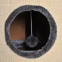 PawHut 70cm Height Cat Post Tree Scratching Barrel Sisal Activity Center Condo Kitten Bed Scratcher Climbing Climber Play House for Indoor Cats - 8