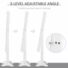 HOMCOM Free Standing LED Mirrored Jewelry Cabinet Armoire Floor Organiser W/ 3 Angle Adjustable For Rings Earrings Bracelets Cosmetics Warm White - 6