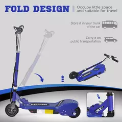 HOMCOM Folding Electric Kids Scooter Ride on Age 7-14, Blue/Black - 5