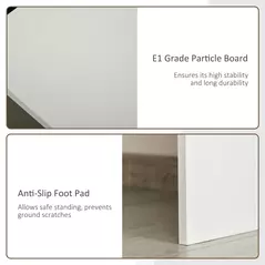 HOMCOM L-Shaped Desk, Corner Computer Desk, Adjustable Study Table with Storage Shelf, Drawer and Cabinet, Workstation for Home Office, White Wood Grain - 7