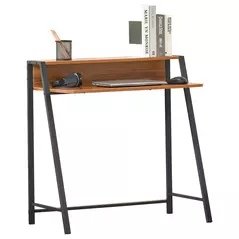 HOMCOM Writing Desk Computer Table Home Office PC Laptop Workstation Storage Shelf 84L x 45W cm Walnut - 1