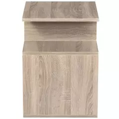 HOMCOM Side Table, 3 Tier End Table with Open Storage Shelves for Living Room, Bedroom, Oak - 9