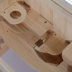 PawHut Wooden Hamster Cage Mouse Mice Rodent Small Animals Hutch Exercise Play House 60 x 35 x 42cm, Natural Wood Finish - 8