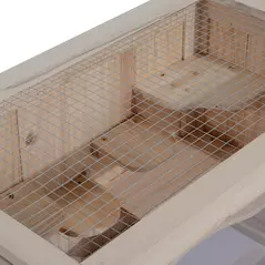 PawHut Wooden Hamster Cage Mouse Mice Rodent Small Animals Hutch Exercise Play House 60 x 35 x 42cm, Natural Wood Finish - 9