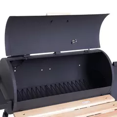 Outsunny Portable Charcoal BBQ Grill, Cold-rolled Steel, Solid Wood, 104H x 124L x53W cm-Black - 9