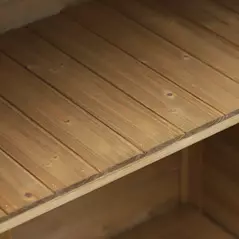 Outsunny Garden Shed Wooden Garden Storage Shed 2 Door Unit Solid Fir Wood Garage Tool Organisation Cabinet, 87L x 46.5W x 96.5Hcm, Natural - 8