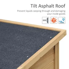 Outsunny Garden Shed Wooden Garden Storage Shed 2 Door Unit Solid Fir Wood Garage Tool Organisation Cabinet, 87L x 46.5W x 96.5Hcm, Natural - 5